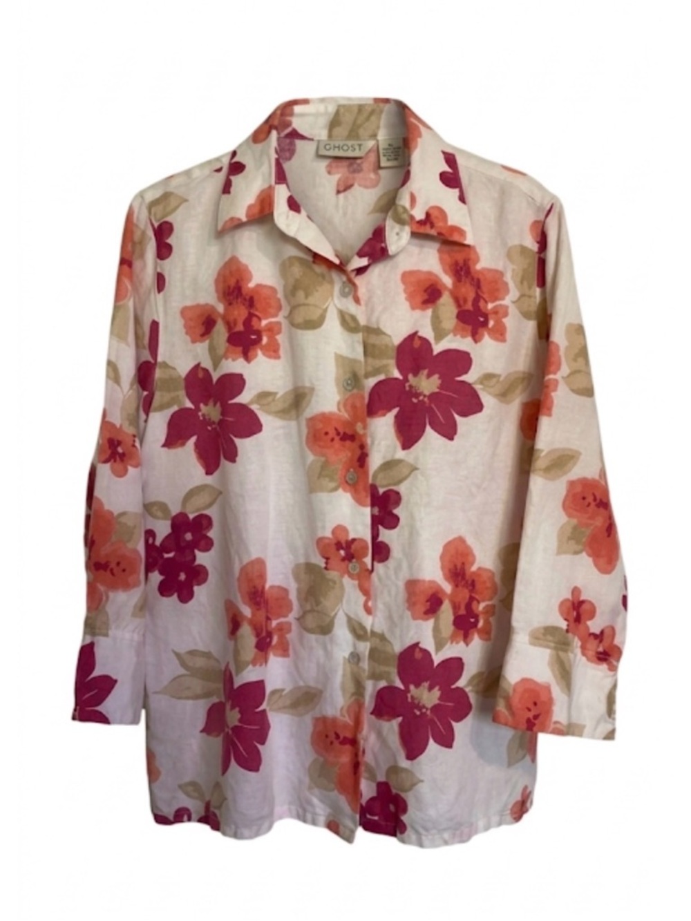 FRENCH LAUNDRY Floral Button Down Collared Blouse, Women’s M, Multicolor - Picture 2 of 7
